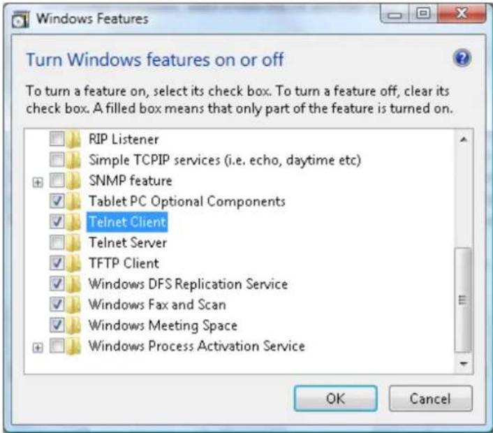EIKI EK-402U - So aktivieren Sie Telnet unter Windows Vista/7 - 3