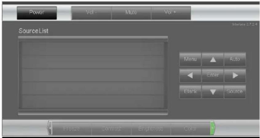Power Vol - Mute Vol + SourceList Menu Auto Enter Elank Source Browse Control Brightness Color