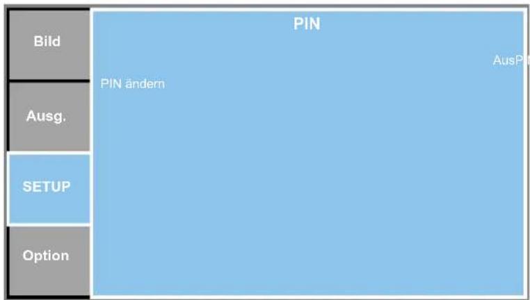 Bild Ausg. SETUP Option PIN PIN ändern AusP