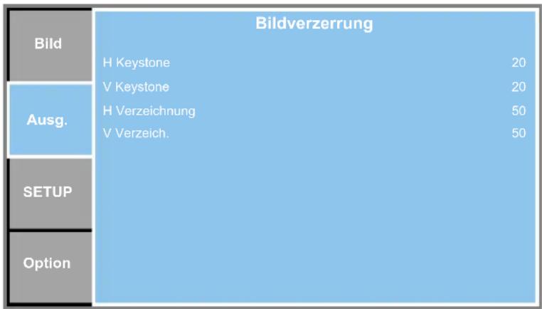 EIKI EK-611W - Bildverzerrung-Menü - 1