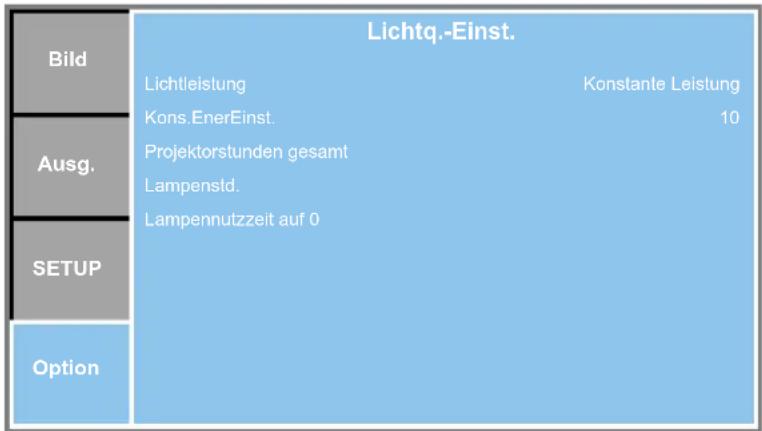 EIKI EK-611W - Lichtquelleneinstellungen-Menü - 1