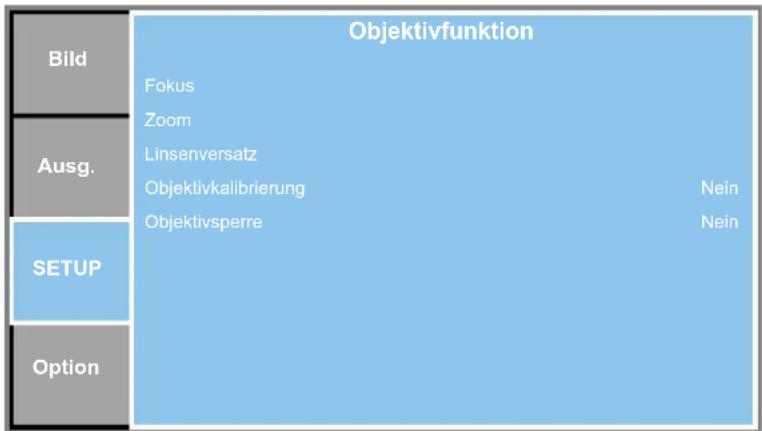 EIKI EK-611W - Objektivfunktion-Menü - 1