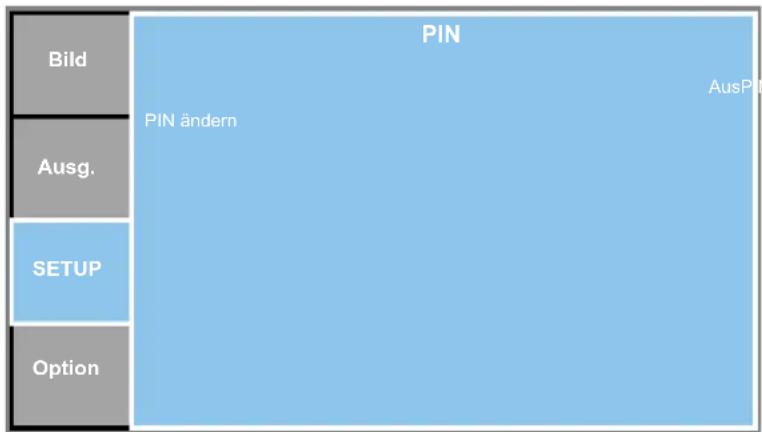 Bild Pin AusP Ausg. SETUP Option PIN ändern