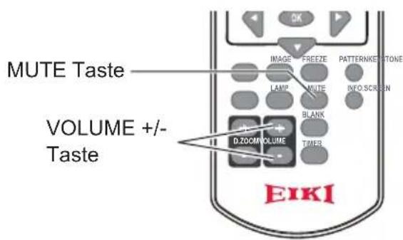 MUTE Taste VOLUME +/- Taste D.20CM VOLUME EIKI