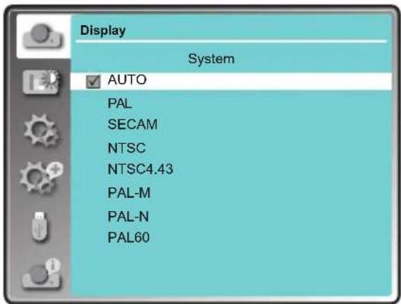 Display System AUTO PAL SECAM NTSC NTSC4.43 PAL-M PAL-N PAL60