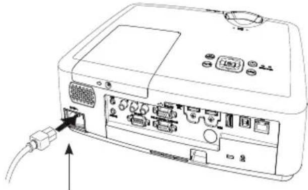 EIKI EK-100W - Schliessen Sie das Netzkabel an - 1
