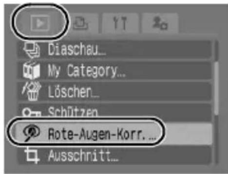 CANON Ixus 80IS - Wählen Sie die Option [Rote-Augen-Korr.]. - 4
