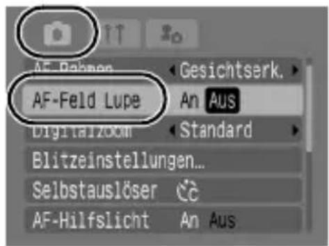 CANON Ixus 80IS - Wählen Sie [AF-Feld Lupe] aus. - 1