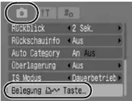 CANON Ixus 80IS - Wählen Sie [Belegung Taste] aus. - 5