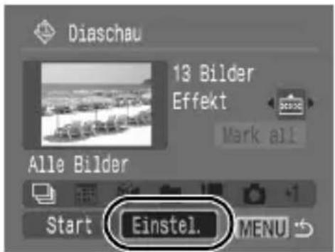 CANON Ixus 80IS - Wählen Sie die Option [Einstel.]. - 2