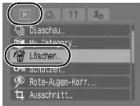 CANON Ixus 80IS - Wählen Sie die Option [Löschen]. - 3