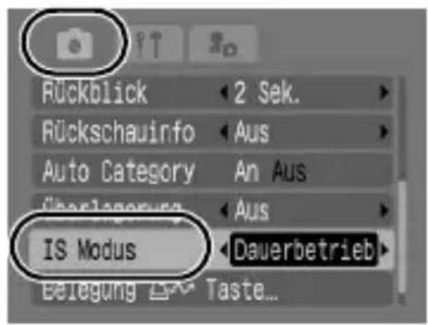 CANON Ixus 80IS - Wählen Sie [IS Modus]. - 4