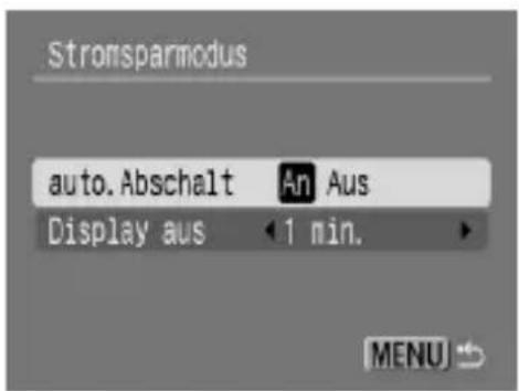 CANON Ixus 82IS - Legen Sie die Einstellungen für die Stromsparfunktion fest. - 4
