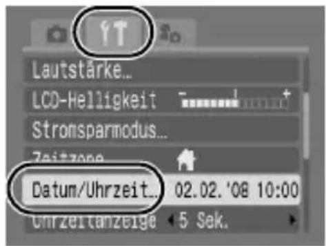 CANON Ixus 82IS - So ändern Sie eine zuvor eingestellte Zeitangabe - 1