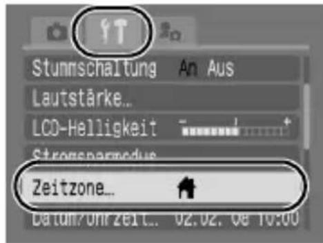 CANON Ixus 82IS - Wählen Sie [Zeitzone]. - 5