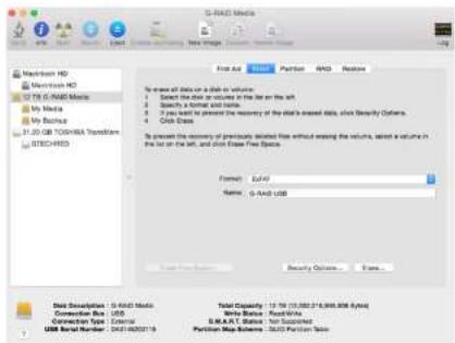 G-TECHNOLOGY Raid w/Thunderbolt - WARNING: THIS NEXT STEP WILL ERASE ALL DATA ON YOUR DRIVE. - 1