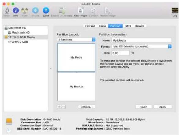 G-TECHNOLOGY Raid w/Thunderbolt - Reformat with Partitions - 4