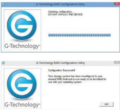 G-TECHNOLOGY Raid w/Thunderbolt - Important Note: Changing the RAID level will erase all data on the drive. Be sure all of the data and files you want to save are backed up to separate media. - 5