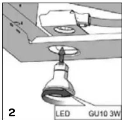 2 LED GU10 3W