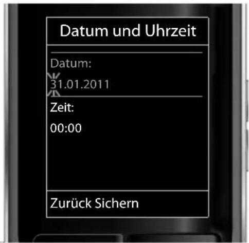 Datum und Uhrzeit Datum: 31.01.2011 Zeit: 00:00 Zurück Sichern