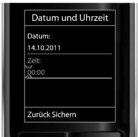 Datum und Uhrzeit Datum: 14.10.2011 Zeit: 00:00 Zurück Sichern