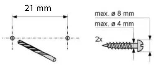 21 mm max. ø 8 mm max. ø 4 mm 2x