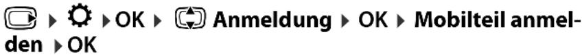 Anmeldung ▶ OK ▶ Mobilteil anmelden ▶ OK