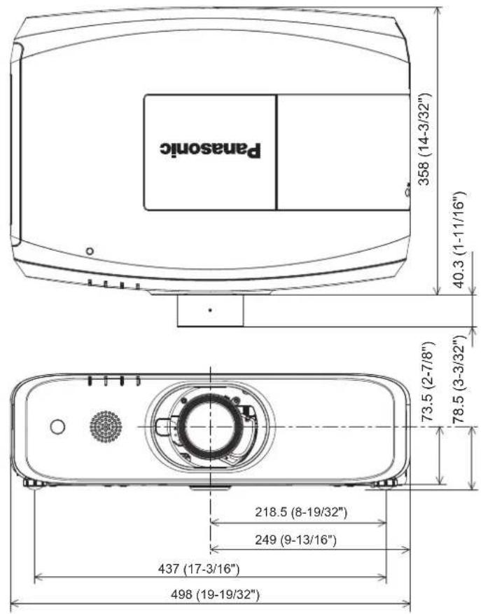 PANASONIC PT-EZ590LE - Dimensions - 1