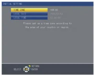 PANASONIC PT-EZ590LE - Initial setting (time zone) - 1