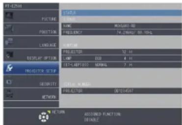 PANASONIC PT-EZ590LE - 1) Press the  button. - 1