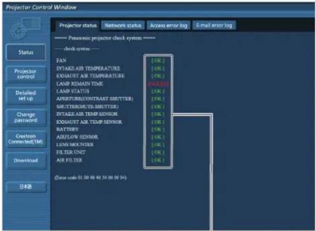 PANASONIC PT-EZ590LE - Error information page - 2