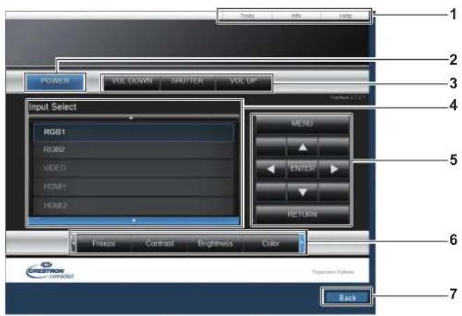 PANASONIC PT-EZ590LE - Control page - 1