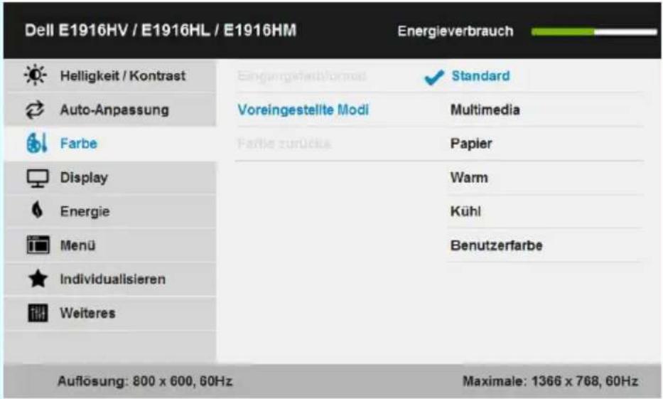 DELL E Series E2016HV - Menüsystem aufrufen - 15