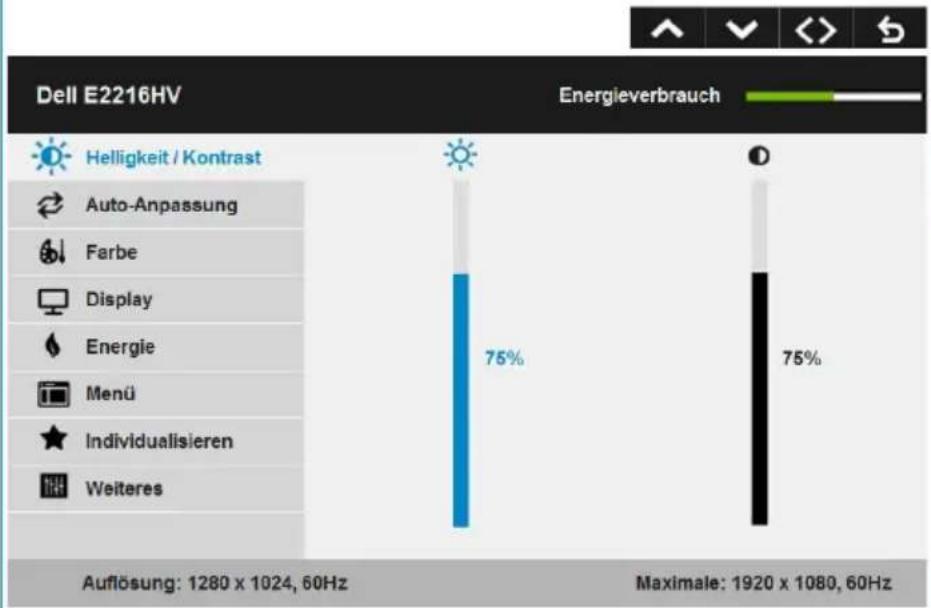 DELL E Series E2016HV - Menüsystem aufrufen - 11
