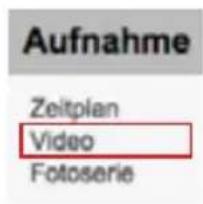 Aufnahme Zeitplan Video Fotoserie