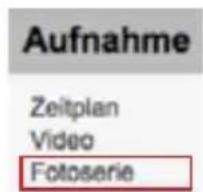 Aufnahme Zeitplan Video Fotoserie