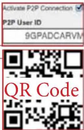 Activate P2P Connection P2P User ID 9GPADCARVM QR Code