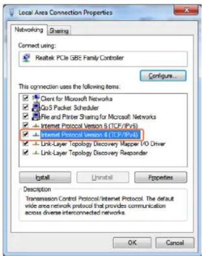 Local Area Connection Properties: Networking and Sharing tabs. Connect using: Realtek PCIe GBE Family Controller. Configure... This connection uses the following items: Client for Microsoft Networks, QoS Packet Scheduler, File and Printer Sharing for Microsoft Networks, Internet Protocol Version 6 (…