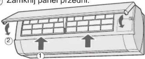 Zamikrij panel przedni. ② ①