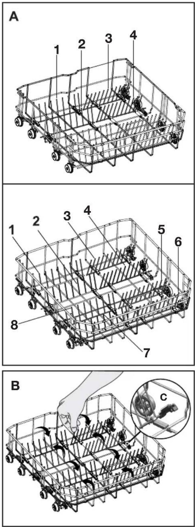 BEKO DIT 28320 - Einklappbare Geschirrhalter am unteren Korb (4 &amp; 8 einklappbaren) (je nach Modell) - 1