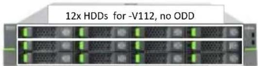 12x HDDs for -V112, no ODD