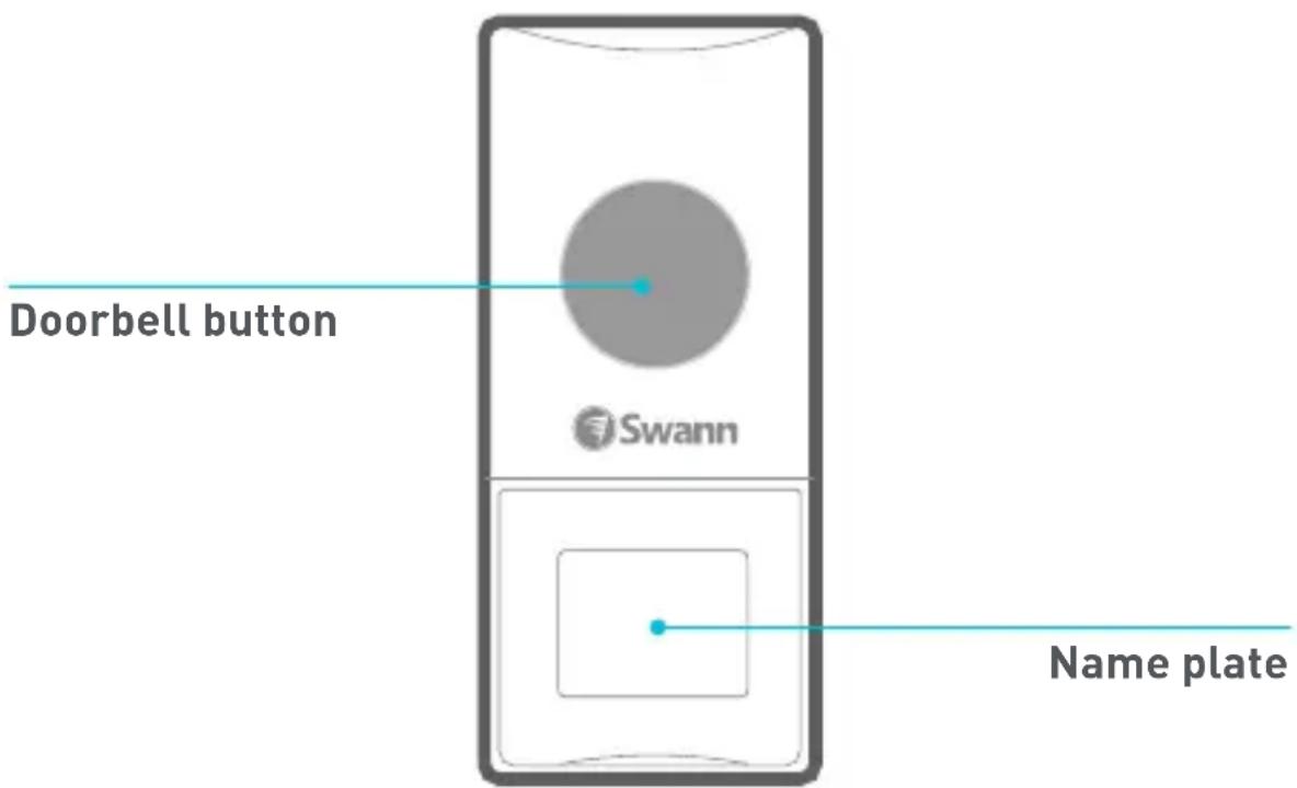 Doorbell button Swann Name plate