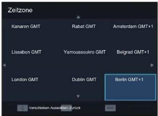 Zeitzone Kanaren GMT Rabat GMT Amsterdam GMT+1 Lissabon GMT Yamoussoukro GMT Belgrad GMT+1 London GMT Dublin GMT Berlin GMT+1 Verschieben Auswahlen Zurück