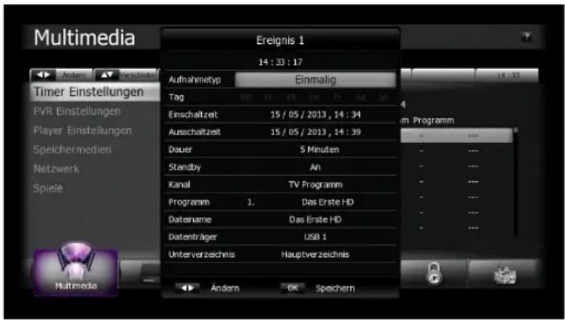 Schwaiger DSR691HDPL - Timer Einstellungen (optional) - 1