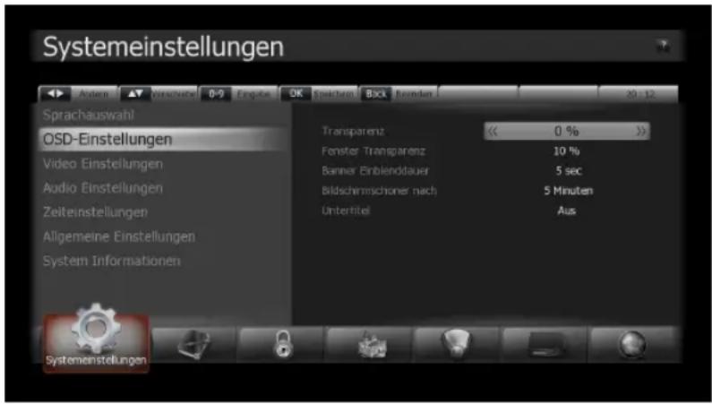 Schwaiger DSR691HDPL - OSD-Einstellungen - 1