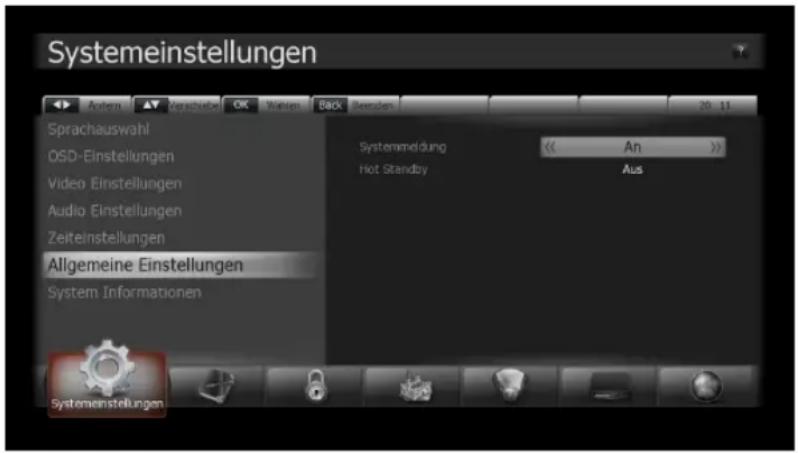Schwaiger DSR691HDPL - Allgemeine Einstellungen - 1