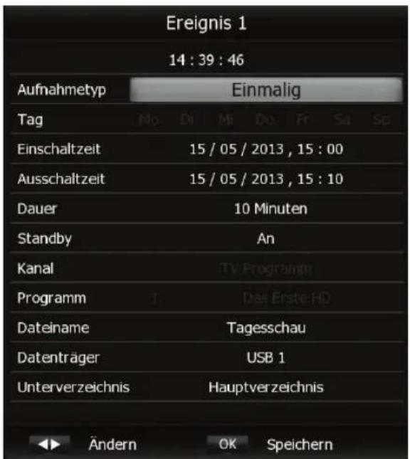 Schwaiger DSR691HDPL - Quicktimer aus dem EPG (Guide) - 1