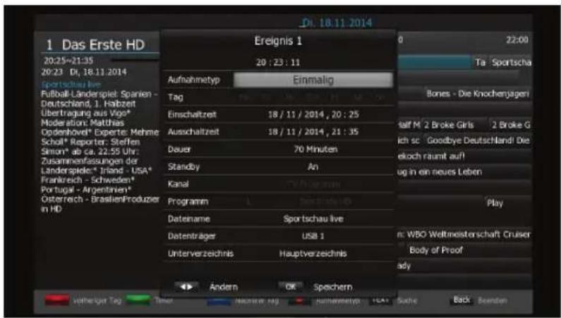 Schwaiger DSR691HDPL - Timeraufzeichungen aus dem EPG (Guide) - 1
