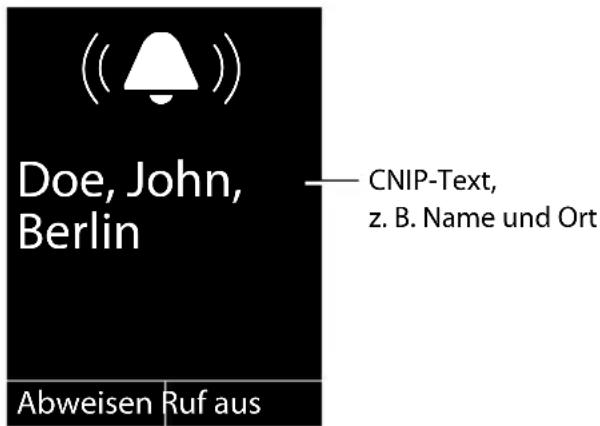 Doe, John, Berlin CNIP-Text, z. B. Name und Ort Abweisen Ruf aus