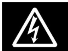 Warning symbol of a lightning bolt inside a triangle (no text or numbers)
